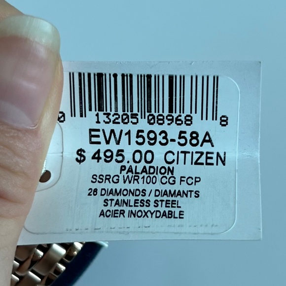 AUTHENTIC Citizen Eco-Drive Paladion WR100 Rose-Gold Tone Diamond Watch (NWT) - Picture 13 of 13